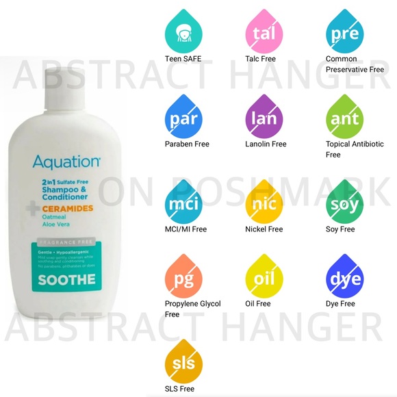 2x Aquation Shampoo Conditioner 2in1 Ceramides Sulfate Free Hypoallergenic Lot - Picture 4 of 10